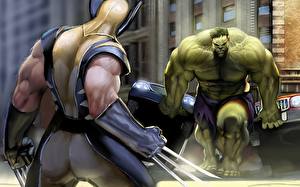 Papel de Parede Desktop Heróis de quadrinhos Wolverine Herói Hulk Herói