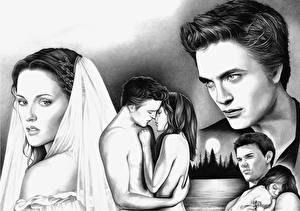 Tapety na pulpit Saga „Zmierzch” Saga „Zmierzch”: Przed świtem Robert Pattinson Kristen Stewart Filmy