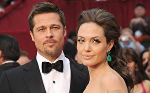 Papel de Parede Desktop Angelina Jolie Brad Pitt Celebridade