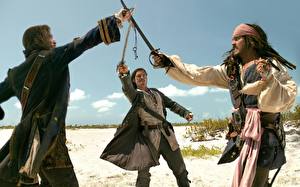 Bakgrundsbilder på skrivbordet Pirates of the Caribbean Johnny Depp Orlando Bloom Filmer