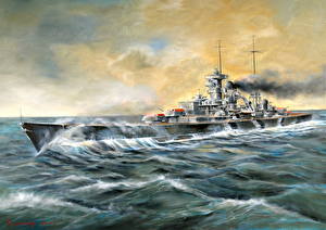 Wallpapers Painting Art Ship military