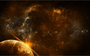 Papel de Parede Desktop Nebulosa no espaço Planetas Espaço