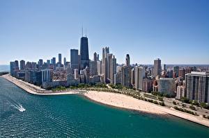 Bureaubladachtergronden Verenigde staten Chicago stad Steden