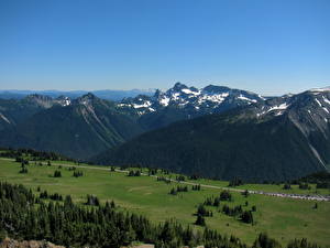 Bakgrunnsbilder Park Fjell USA Mount Rainier nasjonalpark Sunrise Valley Washington