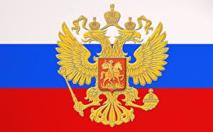 Wallpapers Russia Coat of arms Flag Double-headed eagle