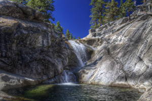 Fonds d'écran Chute d'eau États-Unis Yosemite Californie Pool Nature