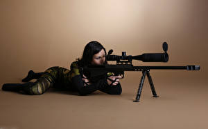 Desktop wallpapers Sniper rifle Snipers female Army