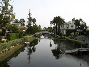 桌面壁纸，，美国，洛杉矶，Venice Canal，