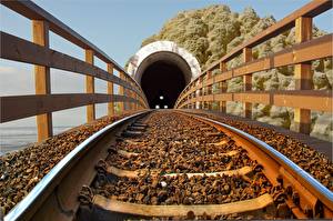 Bakgrunnsbilder Jernbaner Jernbaneskinner Tunnel