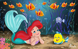 Desktop hintergrundbilder Disney Arielle, die Meerjungfrau Zeichentrickfilm