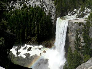Fonds d'écran Chute d'eau États-Unis Yosemite Californie Vernal Nature