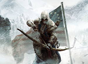 Fotos Assassin's Creed Assassin's Creed 3 Bogenschütze Bogen Waffen  computerspiel