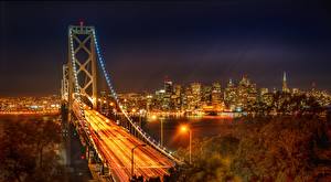 Fonds d'écran États-Unis Pont Nuit San Francisco Californie Villes