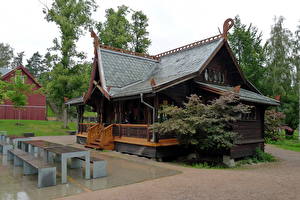Hintergrundbilder Gebäude Norwegen Oslo Folkemuseum