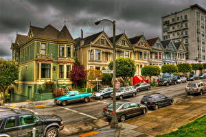 Fonds d'écran États-Unis Californie San Francisco Old Victorian houses Villes