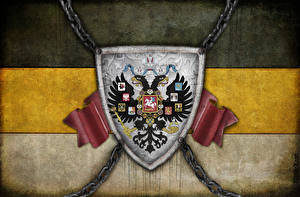 Wallpaper Russia Coat of arms Nationalists Double-headed eagle Flag