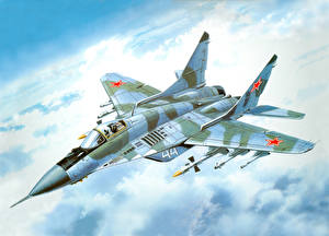 Bakgrundsbilder på skrivbordet Flygplan Målade MiG-29
