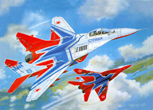 桌面壁纸，，飛機，绘制壁纸，米格-29，航空