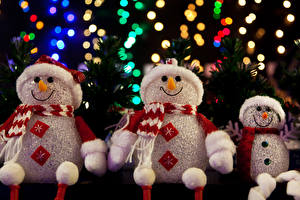 Sfondi desktop Giorno festivo Natale Giocattoli Pupazzi di neve