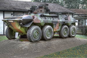 Bureaubladachtergronden Militaire voertuigen Gepantserde drager Spahpanzer Luchs A2 Militair
