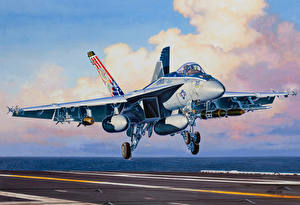 Picture Airplane Painting Art Boeing Boeing F/A-18E Super Hornet Aviation
