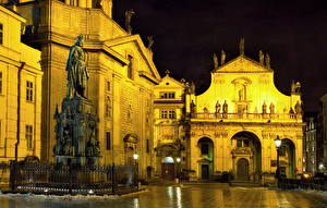 Fonds d'écran République tchèque Monument Prague Nuit