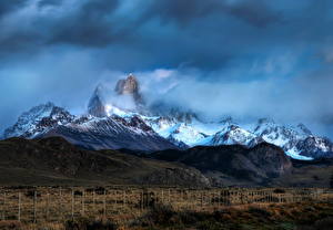 Papel de Parede Desktop Montanhas Argentina Neve Naturaleza