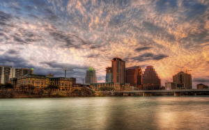 Picture USA Sky Texas Austin TX HDR Clouds Cities