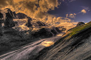 Fondos de escritorio Montañas Cielo Austria Nube Nieve HDRI Alpes Naturaleza