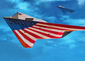 Bakgrunnsbilder Et fly Malte Jagerfly Flagg Flyging F - 117A Luftfart
