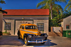 Bureaubladachtergronden Taxi - Auto Retro Koplampen Vooraanzicht HDR Disney MGM Studios automobiel