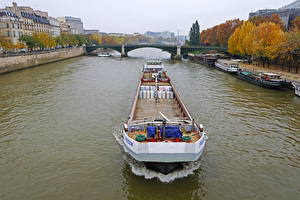 Fonds d'écran France Rivière Navires Ponts Navire-citerne Canal Paris Seine Villes