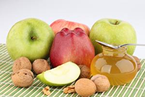 Bureaubladachtergronden Fruit Appels Noten Honing spijs