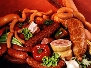 Фотография Мясные продукты Сосиска Пища